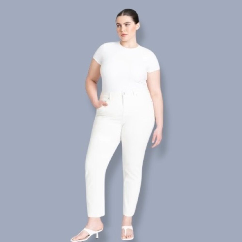NWT Eloquii ‘The Leigh’ Super Stretch Slim Leg Jeans in White